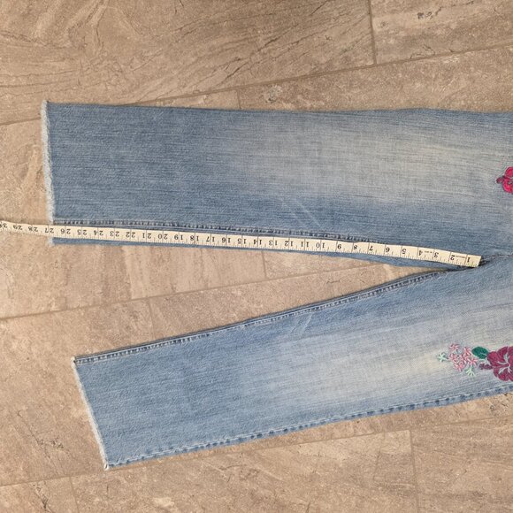 Rare MK Couture Italian Embroidered Jeans size 8 flowers hibiscus michael kors - Picture 11 of 12